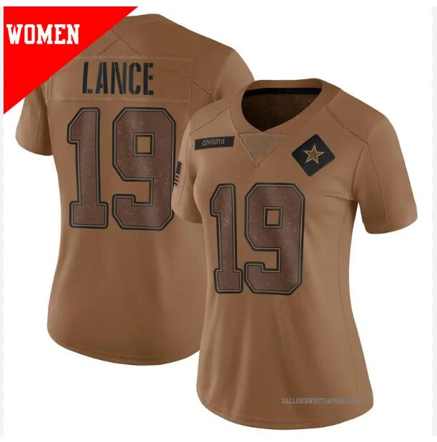 Women Nike #19 Lance Brown Dallas Cowboys 2023 Salute To Service Retired Player Limited Jersey